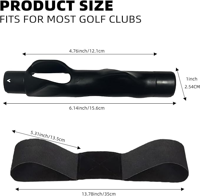 Golf Grip Trainer with Swing Correcting Arm Band - Black Combo Set Improves Golf Swing Skills and Stable Accuracy, Helping to Train Correct Hand and Arm Positioning, Suitable for Golfers of All Levels