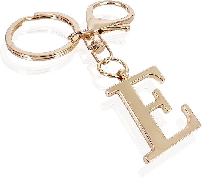 LAXPICOL Gold Letter A-Z Keychain for Women Bag Charms Purse Charms For Handbags Metal Alphabet Initial Letter Keychain