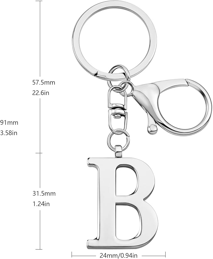 LAXPICOL Gold Letter A-Z Keychain for Women Bag Charms Purse Charms For Handbags Metal Alphabet Initial Letter Keychain
