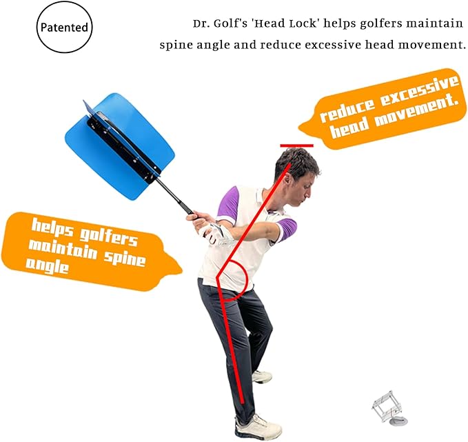 Golf Swing Trainer for Head Movement & Stability, Head Lock Training Aid | Patented Design, PGA Recommended for Golfers of All Levels