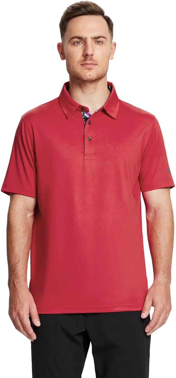 Mens Polo Shirts Short and Long Sleeve Casual Solid Stylish Dry Fit Performance Designed Collared Golf Polo Shirts for Men