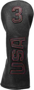Golf Club Head Covers,USA Golf Driver Headcover Fariway Wood Covers Hybrid Head Covers 3 Wood Headcover Leather Golf Headcover with Number Tag for All Brand