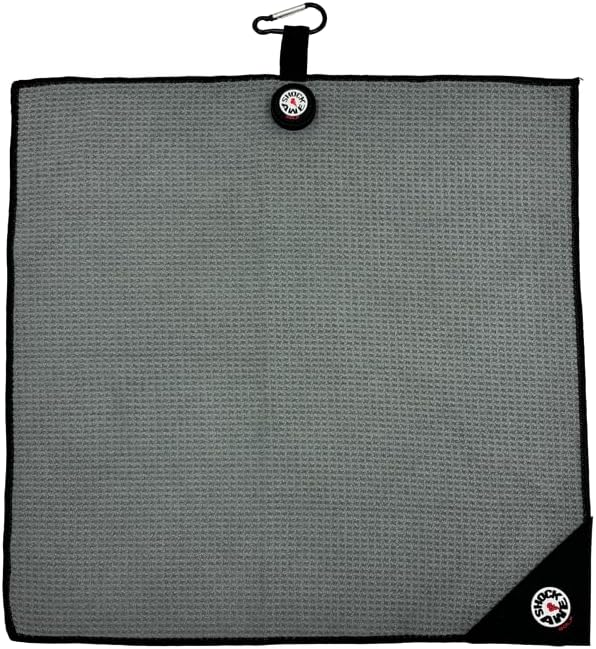 Magnetic 4-in-1 Multi Tool Golf Towel - Magnetic Towel - Silicone Brush - Groove Cleaner - Bag Clip - Microfiber Waffle Design - Men's and Women's Golf - Golf Gifts