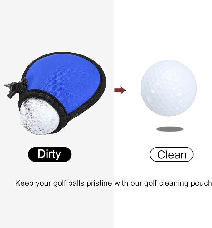 PATIKIL Golf Ball Washer Pouch, Portable Golf Balls Cleaner Pocket Bag with Hanging Clip for Golf Exercise