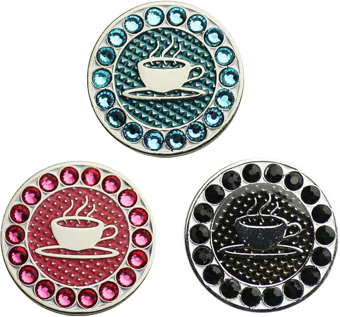 Myartte Golf Ball Markers Crystal Ball Markers Pack of 3