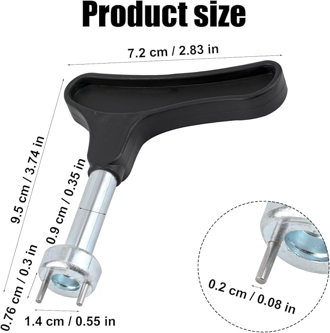 Spike Wrench for Golf Shoes, Iron Alloy Golf Shoes Replacement Spikes Tool with Comfortable Grip Golf Shoe Spike Softspikes Remover for Spike Shoes (Black)