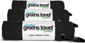 Black 3 Pack Golf Towel Set for Golf Bags with Clip, Plush Microfiber Nap Fabric, 16x16, The Original (Jet Black)