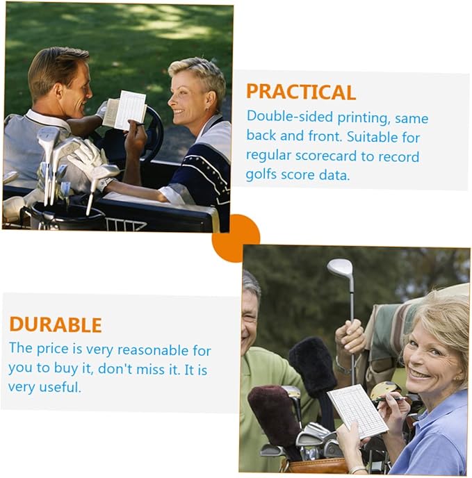 Golf Score Cards Portable Coated Double-Sided Score Sheets for Easy Golf Tracking Essential Course Accessory