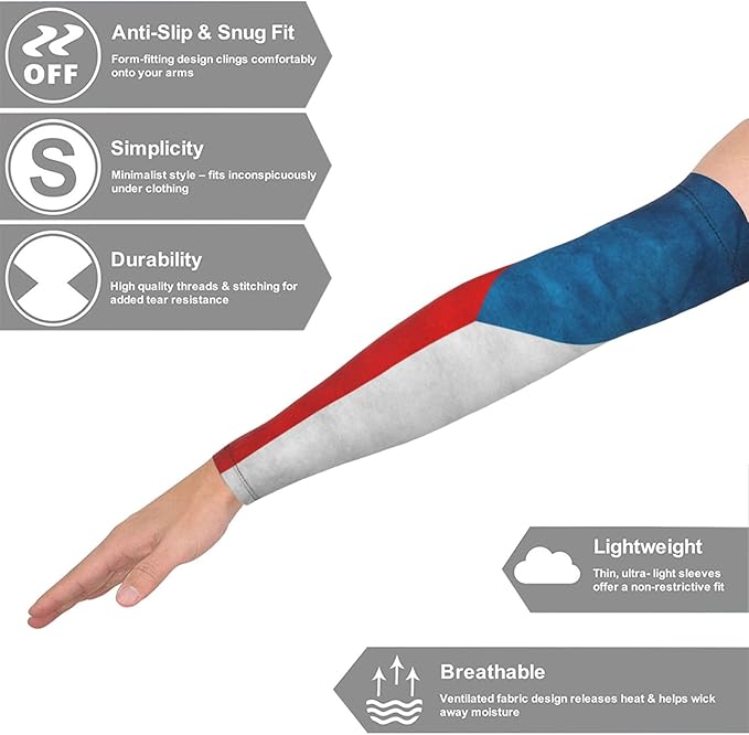 Flag Arm Sleeves Filipino Flag Compression Arm Sleeves for Men Women Tattoo Cover Up Cooling Arm Sleeve 1 Pair