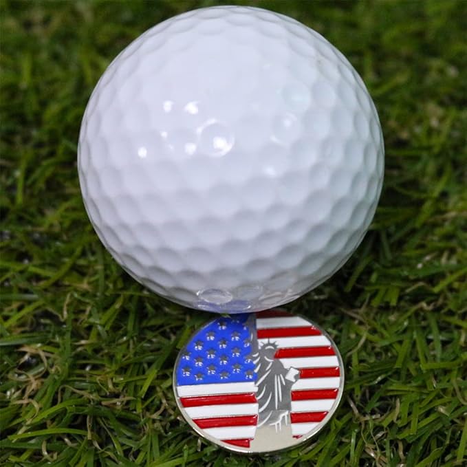 Lot of 10 Golf Ball Markers Assorted Patterns - Soft Enamel Technique