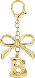 Gold Bubble Heart, Cherry, Bow & More Designs Letter Initial Keychain Bag Charms – Cute Purse Charms for Handbags