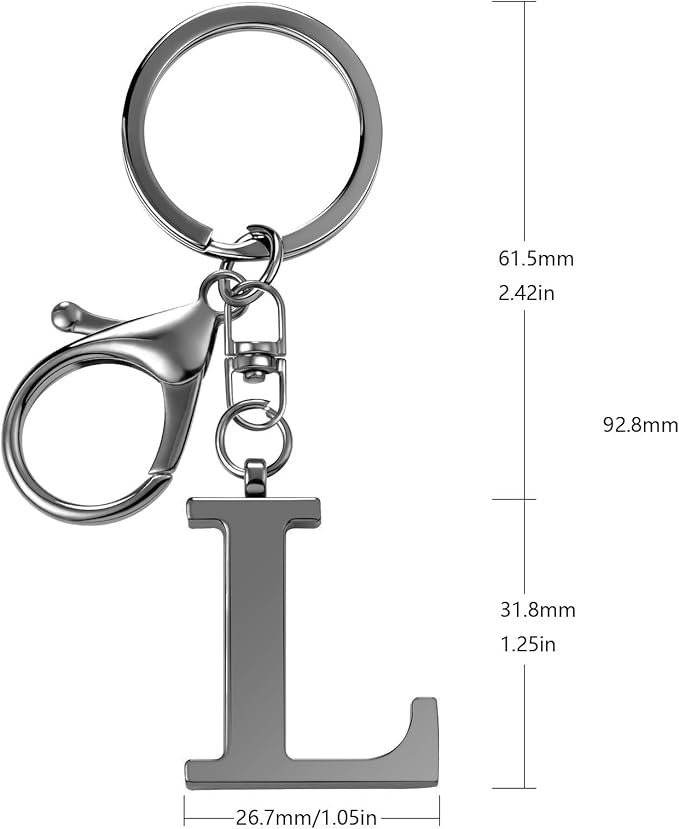 LAXPICOL Gold Letter A-Z Keychain for Women Bag Charms Purse Charms For Handbags Metal Alphabet Initial Letter Keychain
