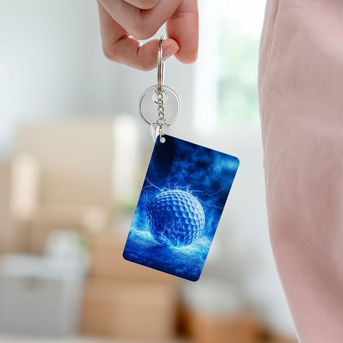 Keychain - Rectangular Acrylic Keychain Daily Key Ring Car Key Fob Holder 2X3 Inch