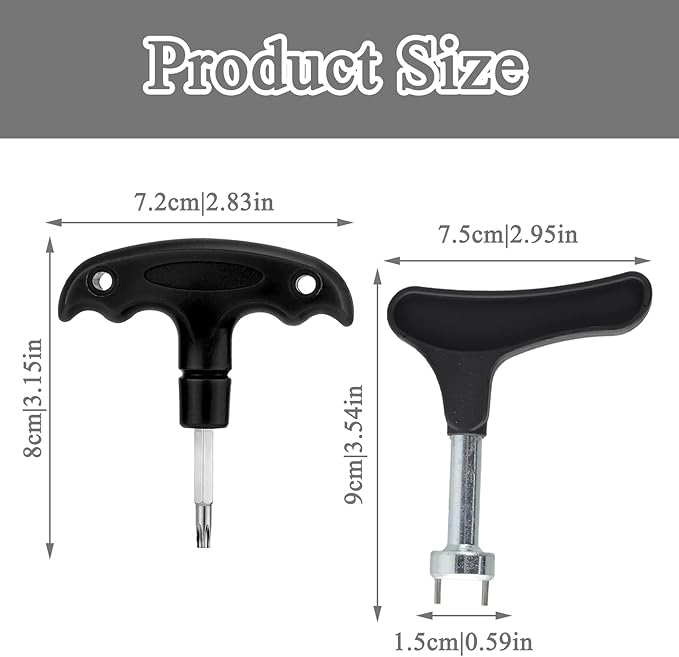 Golf Spike Tool, Stainless Steel Multi Function Golf Shoe Spikes Replacements, Comfortable Grip, Universal Shoe Spike Replacement Tool (with Club Wrench)