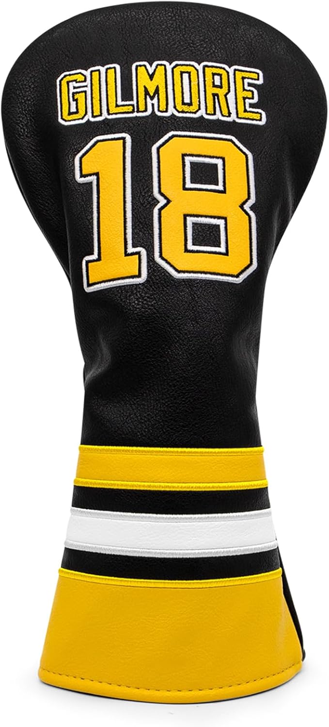 Golf Headcovers Happy Gilmore Golf Club Head Covers Advanced Embroidery Premium Leather Driver Headcover Fairway Wood Covers Hybrid Head Covers, Golf Mallet Blade Putter Cover