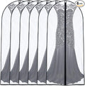 Garment Bags for Hanging Clothes 24'' x 60'' (Set of 6) Coat Covers for Closet Foldable Washable Dress Bags for Hanging Clothes for Long Dress Dance Costumes Suits Gowns Coats