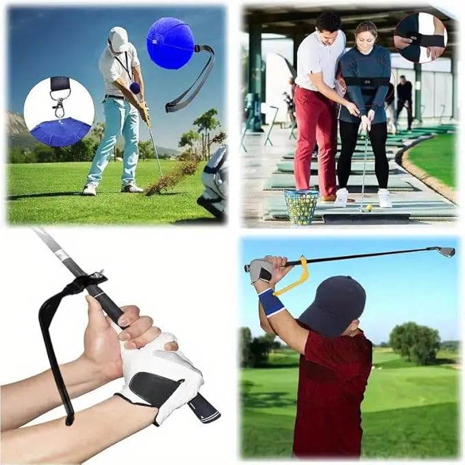 3-Piece Golf Swing Trainer Set - Arm Band, Impact Ball & Posture Aid - Boost Skills for All Levels