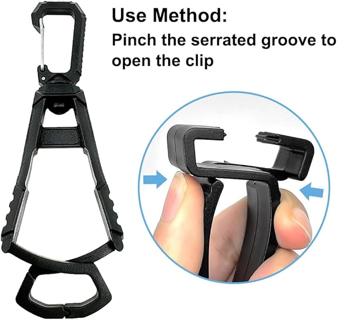 4Pcs Glove Clips for Work Glove Holders, Powerful Bite Glove Holder for Belt and Pants, Prevent Loss and Free Hands Glove Clip, Improve Work Efficiency and Safety, for Construction Gloves, Helmets