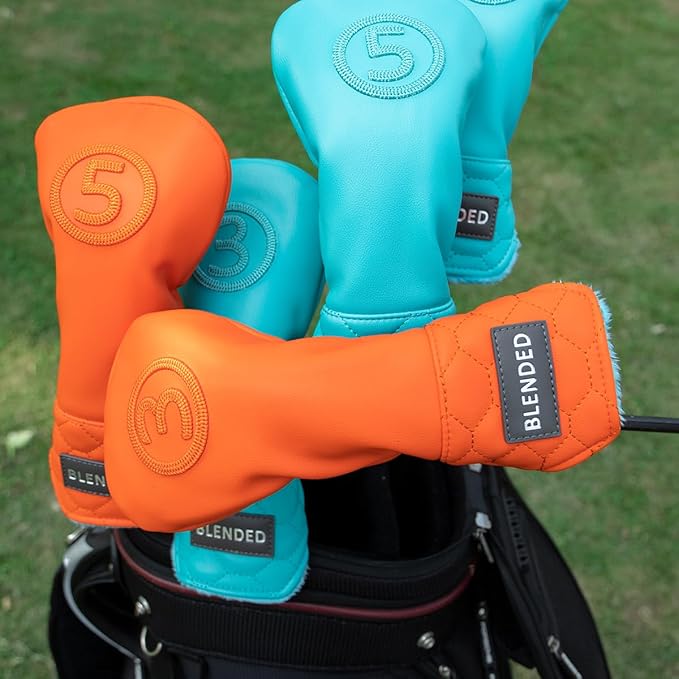 Golf Club Head Covers, Driver Covers Fariway Wood Covers Hybrid Head Covers 3 Wood Headcover Leather Golf Headcover with Number Tag for Scotty Cameron Odyssey Taylormade
