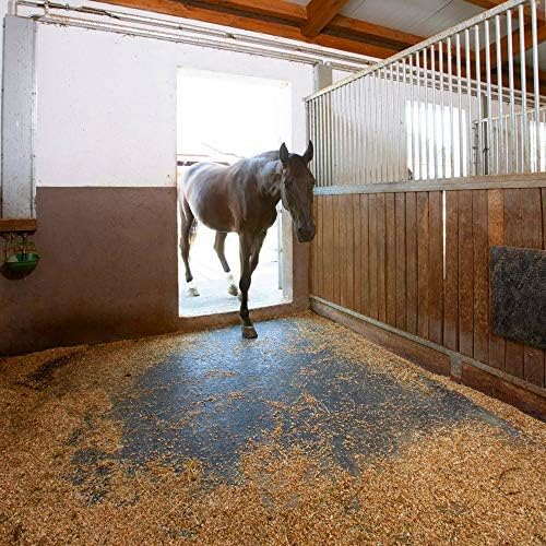 American Floor Mats - Heavy Duty Stall Tiles - Stable/Horse Flooring - Thick, Durable Rubber Solid Black 6 Border Tiles 3/4" Thick Expansion Set