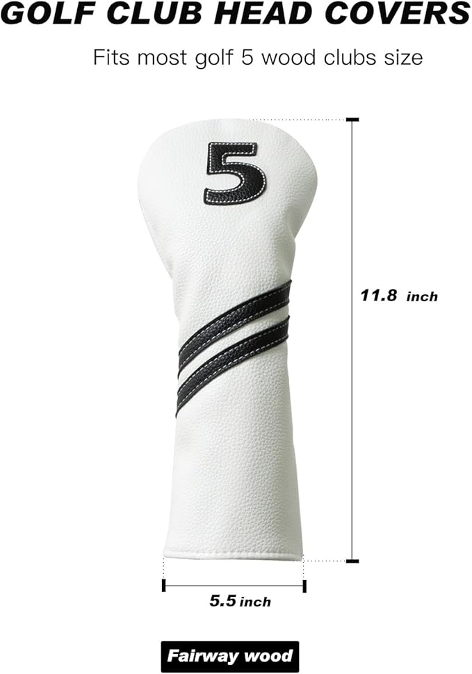 Golf Club Covers,4pcs or 1pc Golf Headcovers for Woods and Driver Fairway Hybrids Women Men - Premium PU Leather with Interchangeable Tags & Magnetic Blade and Mallet Putter Covers