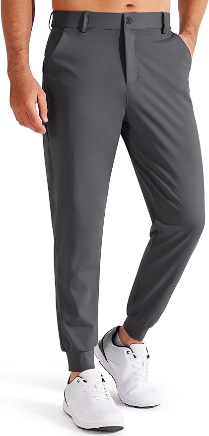 Libin Men's Golf Pants Joggers Lightweight 3 Pockets Slim Fit Soft Stretchy Tapered Work Dress Athletic