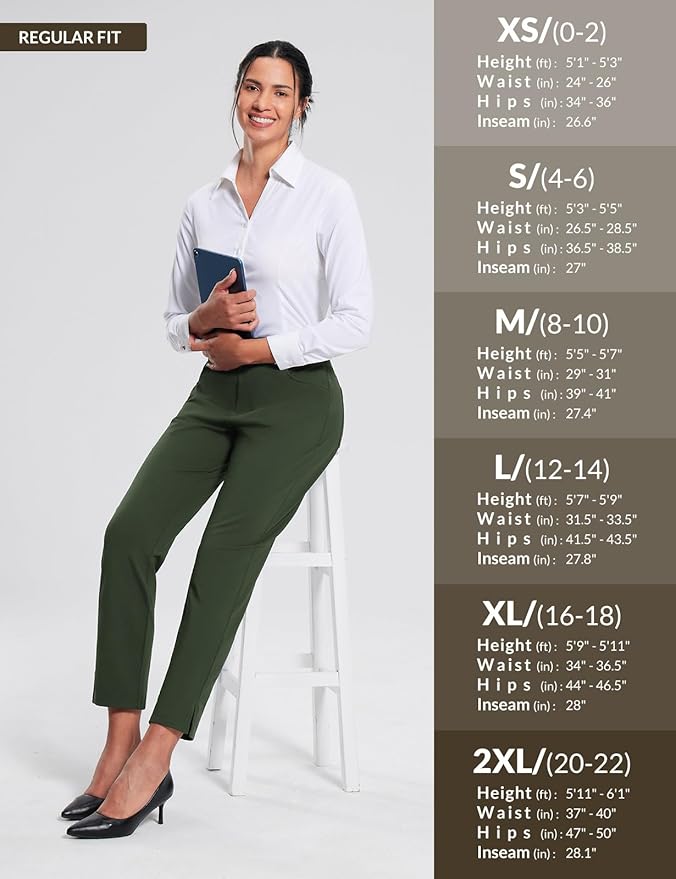 baleaf Women's Fleece Lined Pants Stretch Water Resistant Winter Thermal Travel Pants Cold Weather Gear Pockets Work Golf