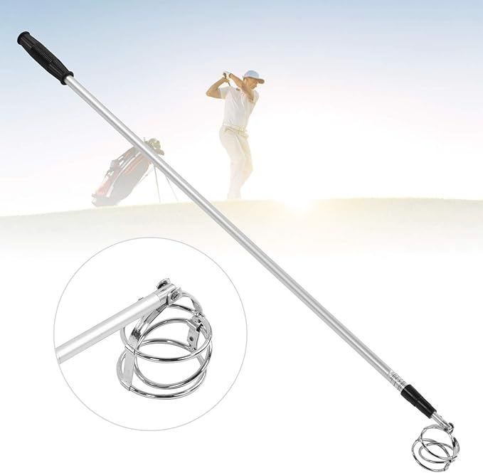 3 Section Telescopic Golfball Scooper Aluminium Alloy Ball Pick Up Stadium Supplies