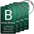 Personalized Luggage Tags for Suitcases 4 Pack – Custom Metal Name Tag for Travel, Golf Bag, and Baggage – Durable Aluminum Luggage Name Tags (Emerald Shadow, Vertical)