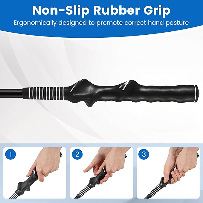 Tangkula Golf Swing Trainer, Click Stick Swing Training Aid for Speed, Flexibility, Balance, Tempo & Strength, Golf Swing Rhythm Correction with Click Sound, Weight Golf Warm-up Practice Tool