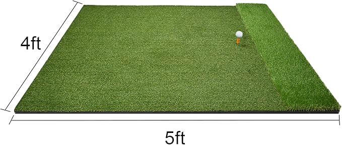 Thickened Golf Mats Practice Outdoor Indoor, 5X4ft 31/36mm Dual-Turf Hitting Mat with 20 Balls for Swing Chipping Driving