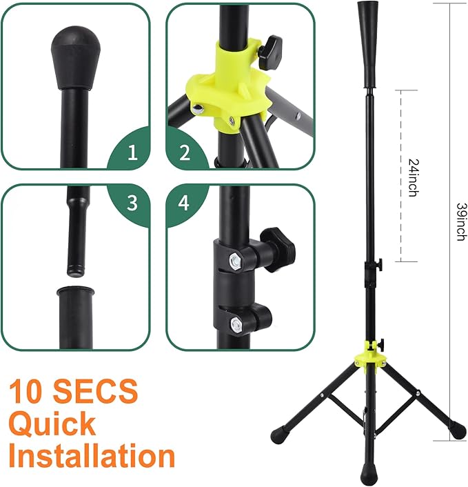 Baseball and Softball Training Betting Tee, Batting Tee, Adjustable Height from 26 to 39 inches, Tee for Youth and Adults, Hitting Training Exercises,with Carrying Bag