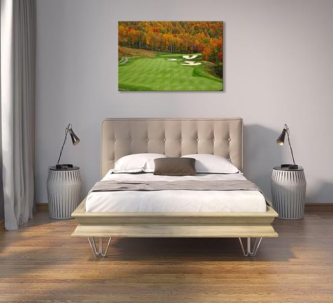 Sequoyah North Carolina Mountains Golf Course Wall Art for Living Room Bedroom Bathroom Home Decorations North Carolina Golf Course Picture Poster Canvas Prints Framed Ready to Hang(12''H x 16''W)