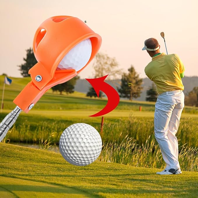 Kakalote Golf Ball Retriever, Portable Telescopic Scoop Saver Pick Up Golf Ball Grabber Pick Up with Locking Clip