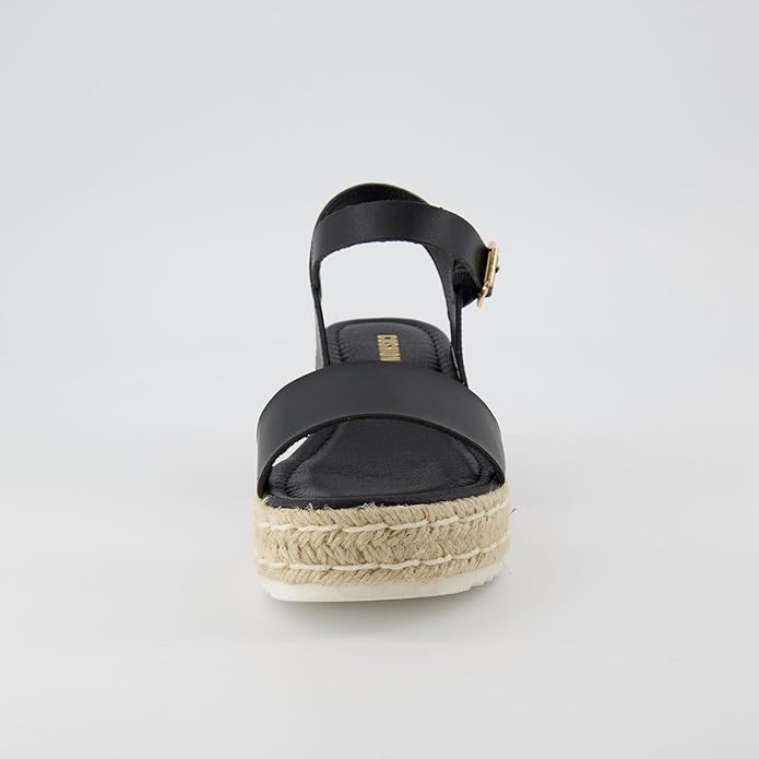 CUSHIONAIRE Melissa Espadrille Platform Sandals For Women with Adjustable Ankle Strap and Memory Foam Insole-Comfortable Womens Sandals for Summer