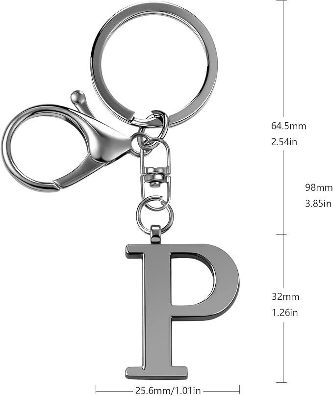 LAXPICOL Gold Letter A-Z Keychain for Women Bag Charms Purse Charms For Handbags Metal Alphabet Initial Letter Keychain