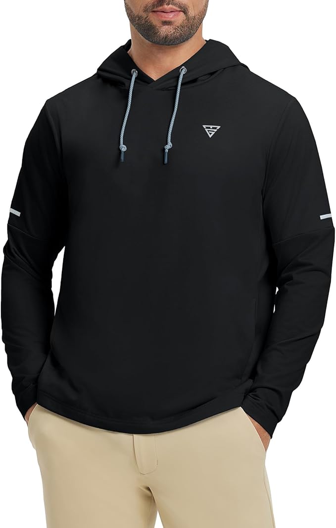 Hoodies for Men Golf Fleece Hooded Sweatshirts Dry Fit Athletic Lightweight Casual Midlayer Mens Hoodies Pullover