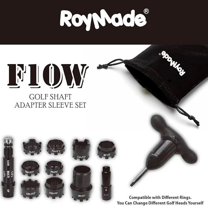 ROYMADE All FIT Golf Adapter Sleeve Compatible with Ping/Taylormade/Callaway/Titleist/Mizuno/Nike/Cobra and PXG, You can Change Different Golf Heads by 9Rings and Adjustable Wrench