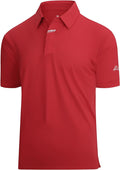 Esabel.C Jacquard Golf Shirts for Men Moisture Wicking Short Sleeve Performance Dry Fit Active Mens Polo Shirts