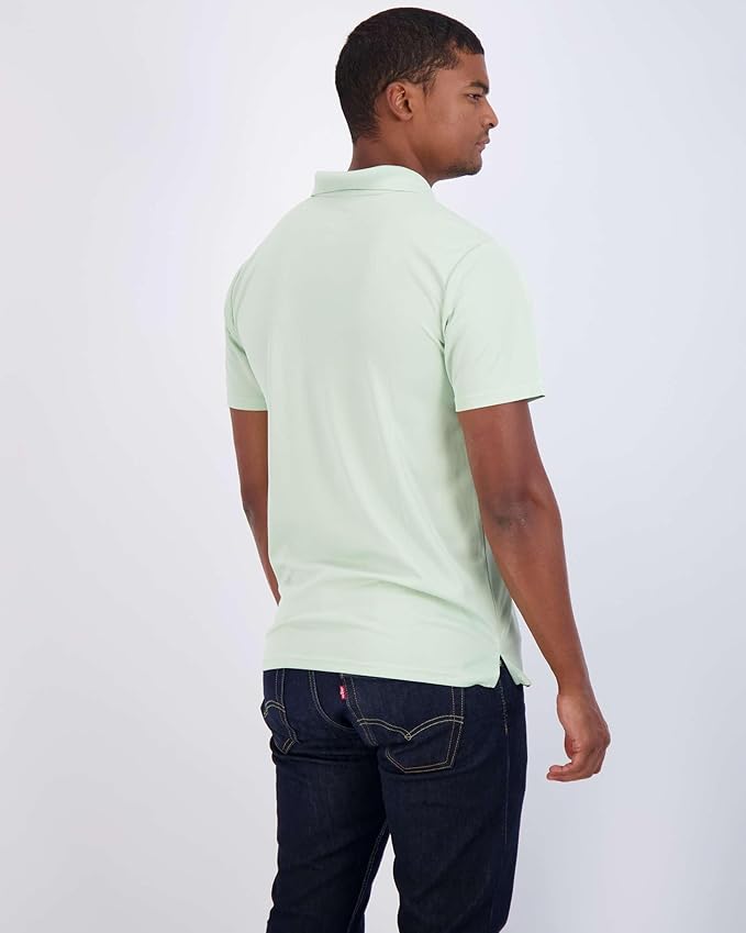 Real Essentials 3 Pack: Men's Quick-Dry Short Sleeve Athletic Performance Polo Shirt (Available in Big & Tall)