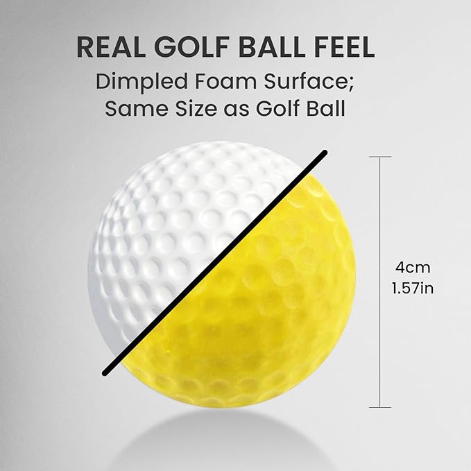 FINGER TEN Golf Practice Balls More Weight Real Ball Travel Value 12/24 Pack, 1/3 Distance of Regulation Golf Ball for Backyard Garden School, Ture Flight Feel Indoor Outdoor Use