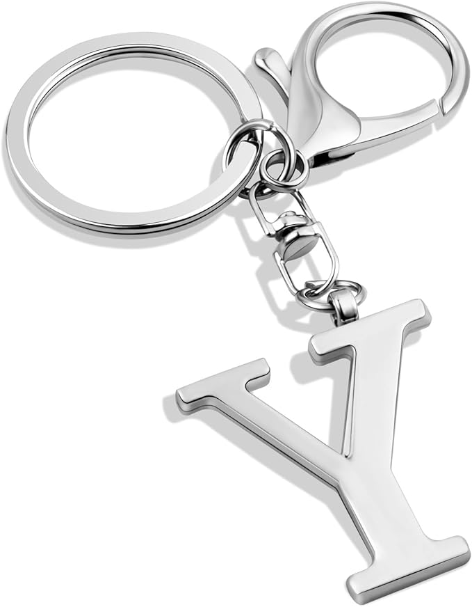 LAXPICOL Gold Letter A-Z Keychain for Women Bag Charms Purse Charms For Handbags Metal Alphabet Initial Letter Keychain