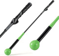 GYMAX Golf Swing Trainer, Warm-Up Stick with Grip Trainer for Rhythm, Balance, Tempo & Strength, Right Handed Swing Speed Training Aid, Weighted Golf Club for Indoor Practice