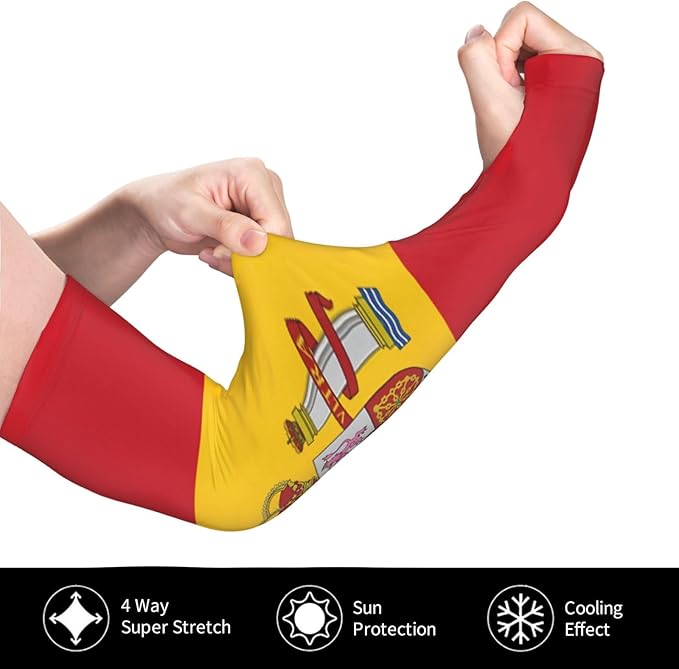 Cute Flag Arm Sleeves Cooling Sun Protection Sports Flag Sleeves for Men Women
