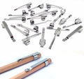 Adhere Pencil Clips, Silver Metal Clips Sliding Epoxy Pen Golf Pencil, Pocket,Shirt, Study Holder Portable Hanging 2 Style(20pcs)
