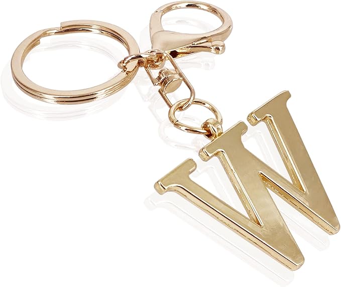 LAXPICOL Gold Letter A-Z Keychain for Women Bag Charms Purse Charms For Handbags Metal Alphabet Initial Letter Keychain