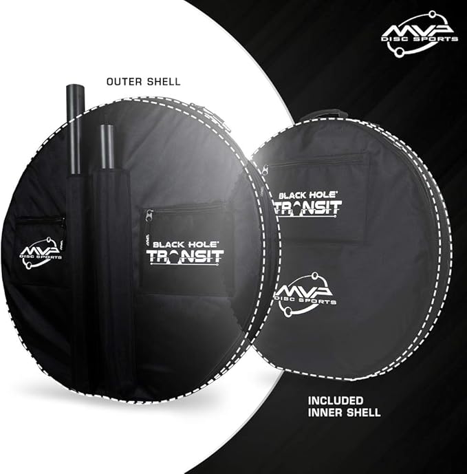 MVP Disc Sports Black Hole Lite 24-Chain Disc Golf Basket with Transit Bag