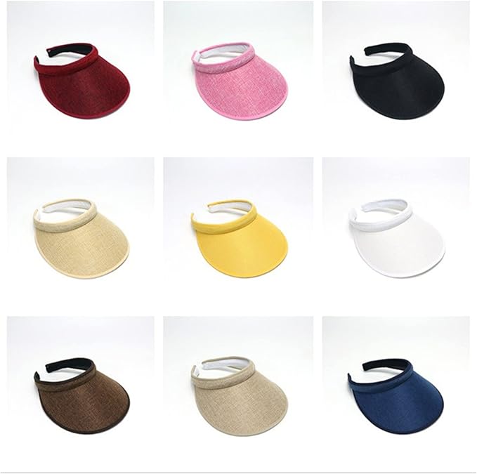 Cloth Covered Slip-On Visor for Women, Adjustable Cap Sports Sun Visors for Men