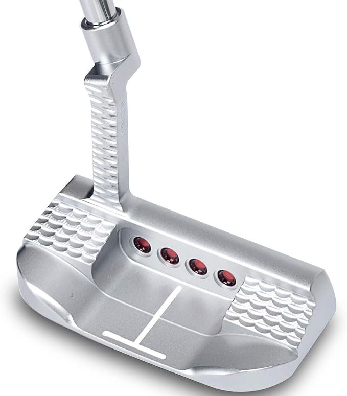 Golf Club Putter,Men Right Hand Golf Club,with Black Red HeadCovers PU Grip CNC Steel Mallet Professional