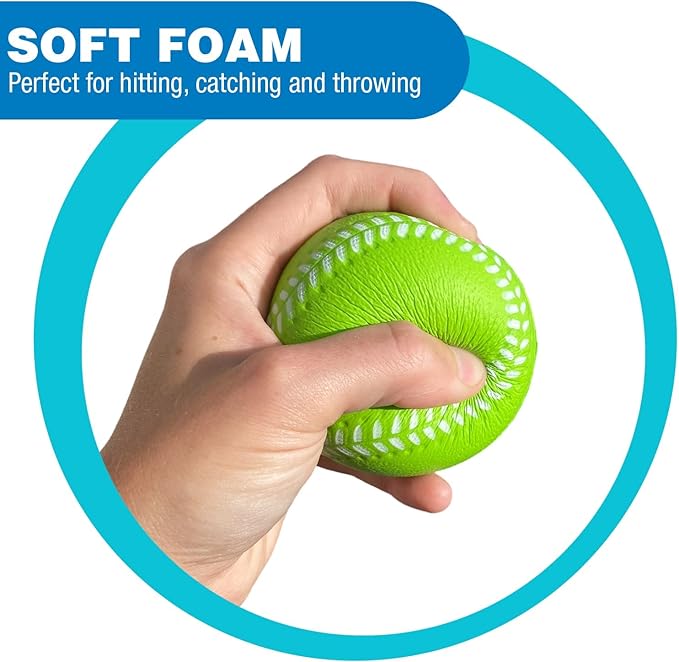 Kids Soft Foam Baseballs, 6 Pack, 2.75" | Safe & Soft Baseballs for T Ball & Toddler Baseball | Official Size Foam Balls for Kids Baseball Batting Practice